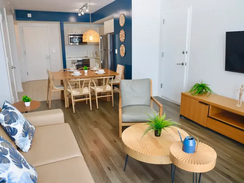 Living and dining area at Beachwalk