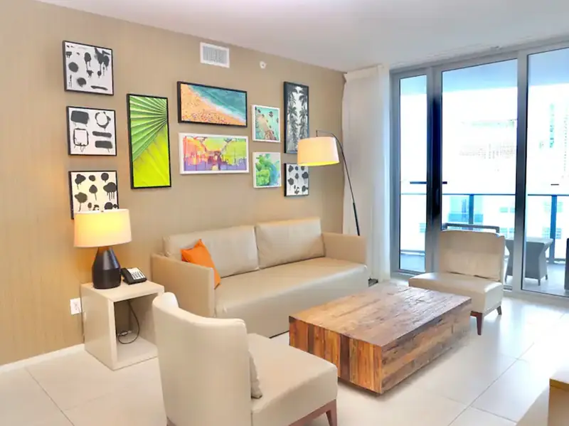 Living room with floor-to-ceiling ocean-view windows